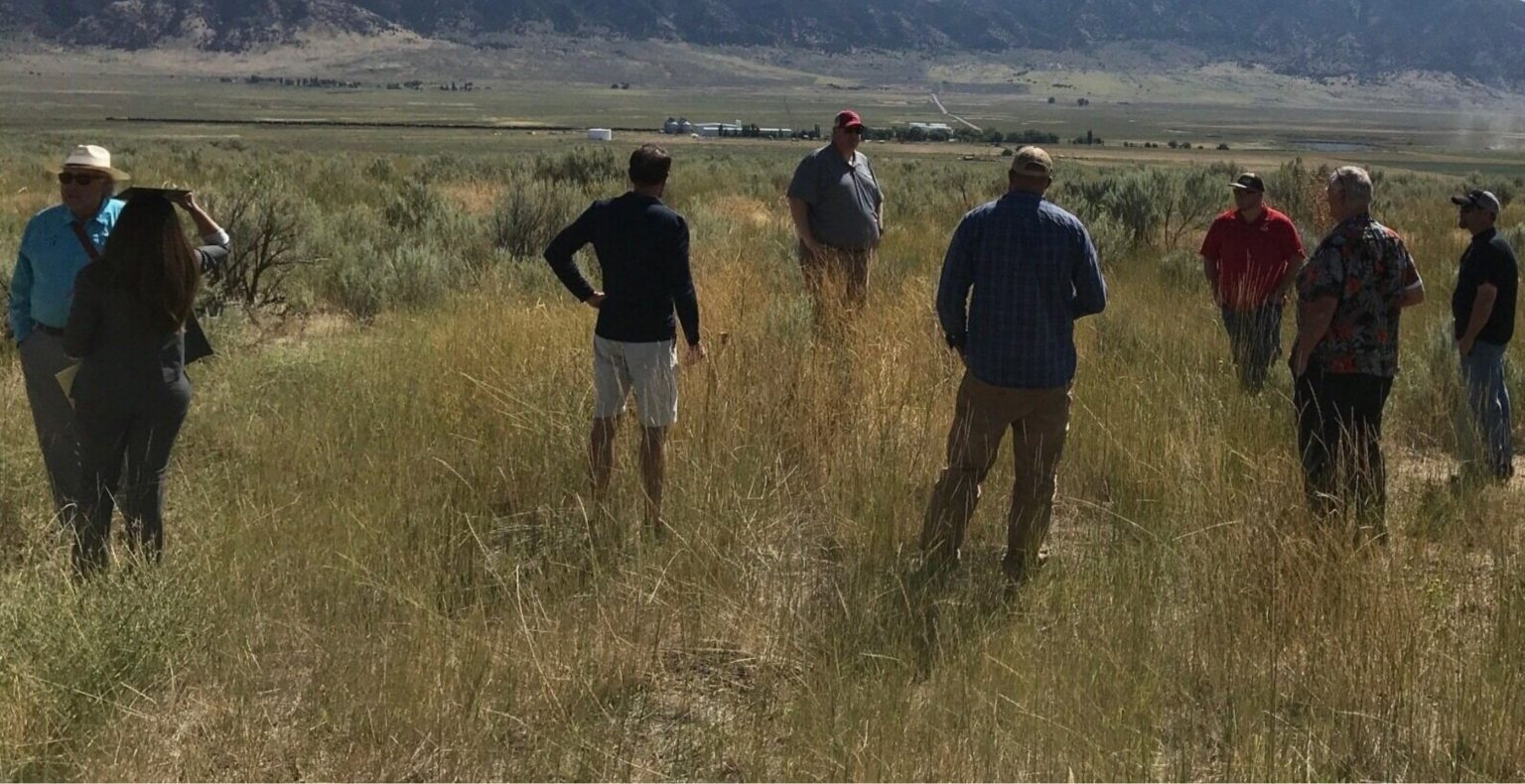 Tribal Leaders and Brian Andrew from Hansen, Allen, and Luce Engineers meet with potential bidders on the project in August of 2020.